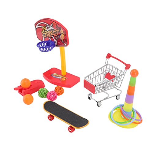 Akozon 4 Stück Vogel-Trainings-Ornamente, Interaktive Lustige Basketball-Trolley-Papageien-Ornamente für Wellensittiche, Multifunktionales Zubehör für den Heimgebrauch von Akozon