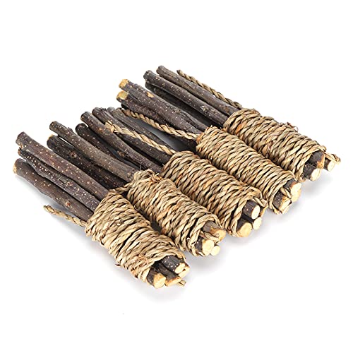 Akozon 5 Stück Holzstäbchen Zum Kauen von Haustieren Als Zahnreiniger für Papageien/Kaninchen/Hamster-Kleintiere, Multifunktionales Zubehör für den Heimgebrauch von Akozon