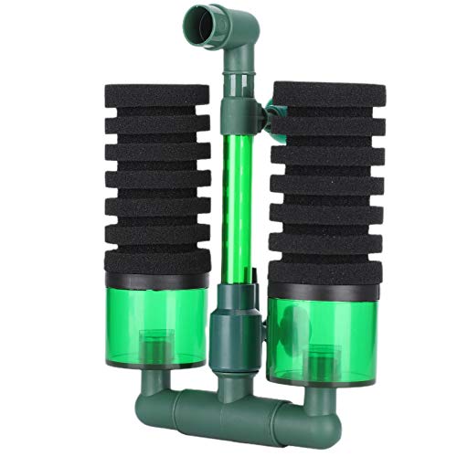 Akozon Aquarium Bio Doppelschwammreiniger Filter Aquarium Tauchschaumfilter Professionelles Zubehör für den Einsatz (QS-100A S-Größe mit Filterbox) von Akozon