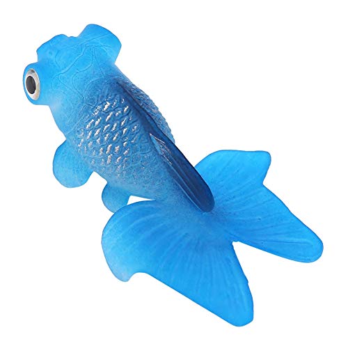 Akozon Aquarium-Dekoration, Lustig, Künstliches Silikon, Kleines Dekor, Aquarium-Ornament, Blaue Betta (Blauer Goldfisch Nr. 4) von Akozon