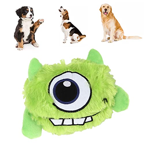 Akozon Elektrisches Hüpfball-Spielzeug für Hunde, Vibrierend und Klingend, Ph-Cartoon für Motorisierte Unterhaltung, Interaktives Spielzeug für Haustiere, Monster-Hundespielzeug (grüne Haare) von Akozon