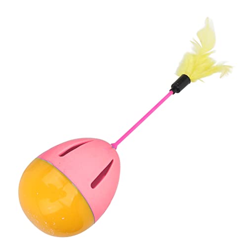 Akozon Feder-Katzen-Ornamente, Leuchtende Farben, 360-Grad-Drehung, Integrierte Glocke, Interaktive Kätzchen-Ornamente, Rosa und Gelb (Rosa und Gelb) von Akozon