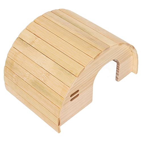 Akozon Hamster-Holzhaus Bite Resnce, Gewölbtes Meerschweinchen-Holzversteck für Hamster, Zwerghamster, Goldener Bär Akozon Hamster-Holzhaus Bite Resnce, Gewölbtes Meerschweinchen-Holzversteck für Hamster, Zwerghamster, Goldener Bär von Akozon