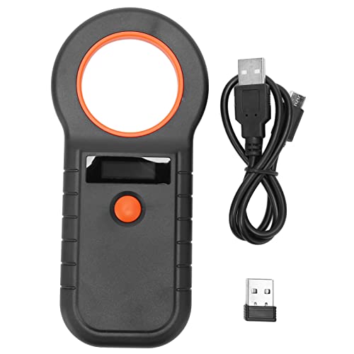 Akozon Haustier-Mikrochip-Scanner, USB, Kabellos, 2,4 G, Tragbarer Tier-Chip-Leser, Microchi P 134,2 kHz, 125 kHz, EMID FDX B, Kabelgebunden (Black) von Akozon