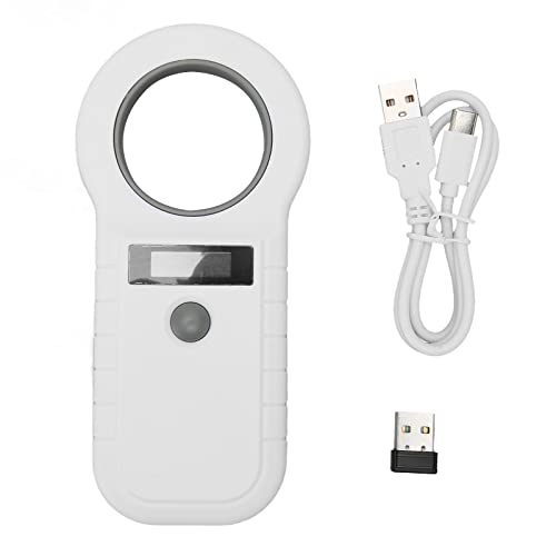 Akozon Haustier-Mikrochip-Scanner, USB, Kabellos, 2,4 G, Tragbarer Tier-Chip-Leser, Microchi P 134,2 kHz, 125 kHz, EMID FDX B, Kabelgebunden (White) von Akozon