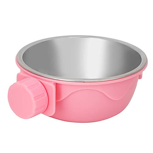 Akozon Hunde Katzen Hängen Feeder Bowl Weniger Stahlwasser für Welpen und Kätzchen Blau für zu Hause (PINK) von Akozon