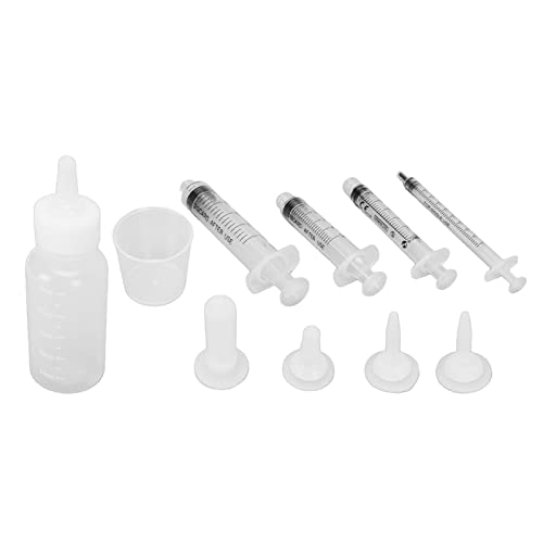 Akozon Medikamenten-Futterspender, Haustier-Stillnippel, Flussratenkontrolle, Kätzchen-Flaschen für Kätzchen, Welpen, Flaschen-Sets, Professioneller Ersatz für Haustiere (White) von Akozon