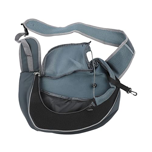 Akozon Pet Sling Tragetasche, Pet Sling Atmungsaktives Mesh Tragbare Einzelschultertasche Hundetrage Sling für Outdoor-Reisen (Schwarz) von Akozon