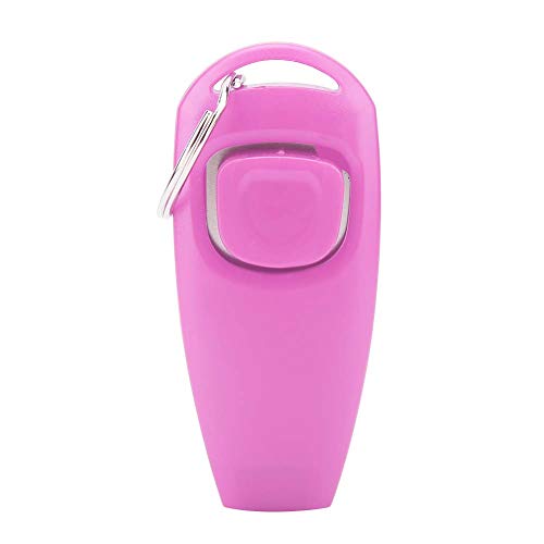 Akozon Pet Trainer Keyring, Puppy Clicker Whistle Dog Training Obedience Cat Aid Click and Tool Guide for Dogs (Rosa) (Pink) von Akozon