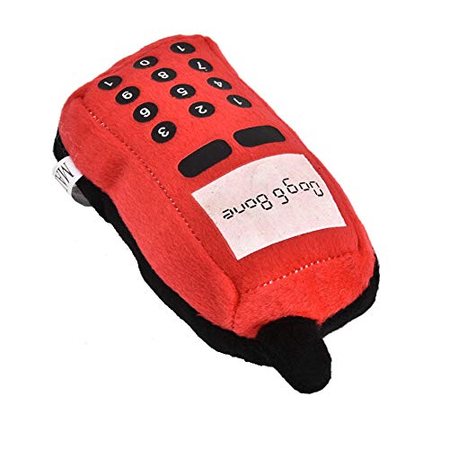 Akozon Plüsch-Handy-Haustier-Hunde-Katzen-Beißring, Klingendes, Interaktives Kauspielzeug (Rot) von Akozon