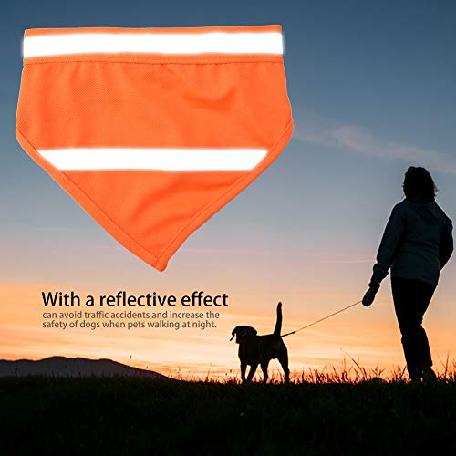Akozon Reflektierender Haustierhund Welpe Schalehaller Lätzchenhalshals Fluoreszierende Orange groß für Zuhause (S) von Akozon