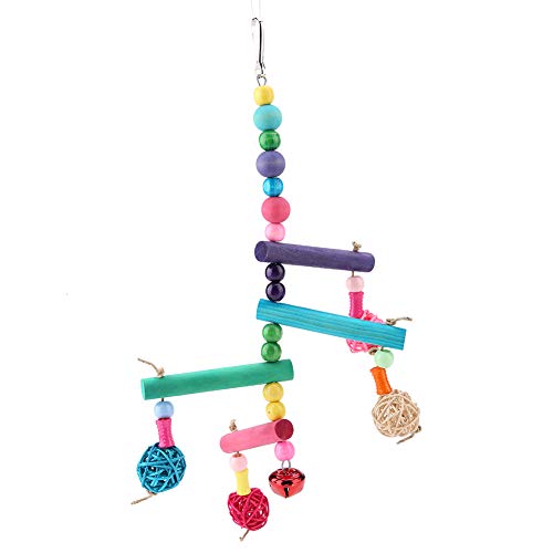 Akozon Spielzeug für Papageien, Wooden Parrot Hanging Swing Toy, geeignet für mittelgroße Vögel, Kakadus, Klettern und Kauschaukeln und kleine Papageien & Birds von Akozon