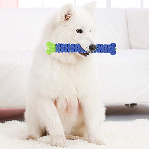 Akozon Titel: Silicon Blue Green Pet Molar Zahnreiniger Putzstab - Hund Zahnbürste Spielzeug für Effektive Zähnereinigung & Zahnfleischmassage von Akozon