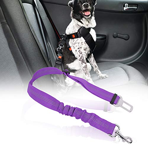 Akozon Verstellbare Reflektierende Elastische Haustier -Hundekatze -Sicherheitsgürtelgurtkabelbaum Seilblau für Zuhause (Purple) von Akozon