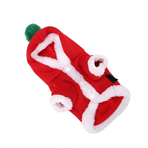 Akozon Weihnachten Hunde Haustier Kostüm Modische Partys Weihnachten Dekorative Kleidung Warmer Wintermantel (XL) Mantel (XL-Rot) von Akozon