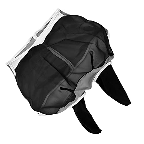 Atmungsaktive Pferdemaske, Universell, Verstellbar, Elastisch, Fliegenschutz, Schleierabdeckung, Schutz, Schwarz, S, 71 X 112 X 35 cm, Professionelles Zubehör für den Einsatz von Akozon