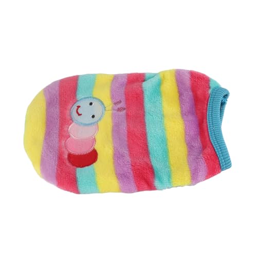 Atmungsaktive Warme Haustier Hund Katze Winter Pullover Mantel Jacke Kleidung Regenbogen Cartoon Muster Professionelles Zubehör für den Einsatz (S) von Akozon