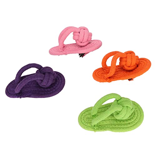 Akozon Kaubaumwoll-Hausschuh für Hunde, Interaktiver Molar-Handstrick-Hausschuh für Haustiere, Hunde, Kaubaumwolle für Hunde von Akozon