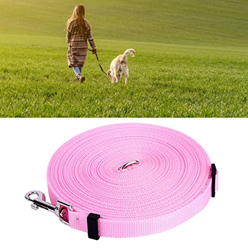 Lange Hundeleine, Haustierleine für Große Hunde, Wandern, Camping, Training, Schwimmen, Hund, 32,8 Fuß, Verstellbar, Tragbar (PINK) von Akozon