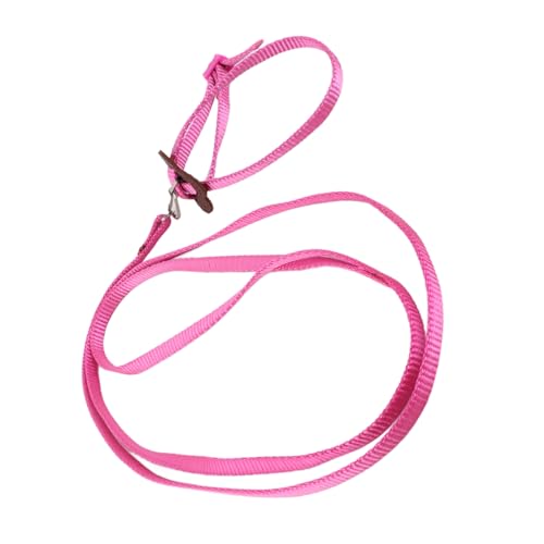 Akozon Vogelgeschirr, Papageienleine, Verstellbares Vogel-Nylon-Anti-Biss-Seil für Outdoor-Training, Professionelles Zubehör für den Einsatz (PINK) von Akozon