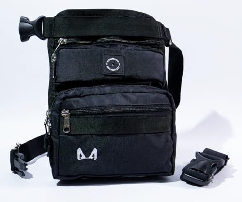 AkraCreations - Hundetraining, schmale Passform, Oberschenkel-Leckerli-Tasche mit abnehmbarer isolierter Hülle und mehreren Fächern, Mitternachtsschwarz) von AkraCreations