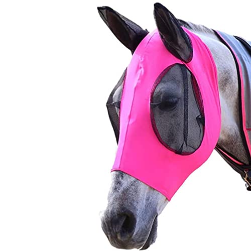 Alacritua Fliegenmaske für Pferde, Fliegenmasken für Pferde mit Ohren, elastische atmungsaktive Pferdemaske Komfortables Gewebe Mesh Fliegen-Kopfbedeckung Leichte Weiche UV-Schutz für Ihr Pferd von Alacritua