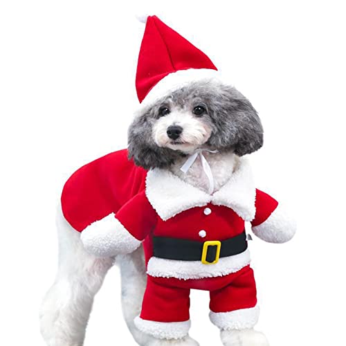 Alacritua Weihnachts-Haustierkleidung, Hunde-Cosplay-Outfit, niedlicher Weihnachtsmann, Welpen, Kätzchen, Partykleidung, Neujahr, lustige Verkleidung, Haustier-Party-Anzüge von Alacritua