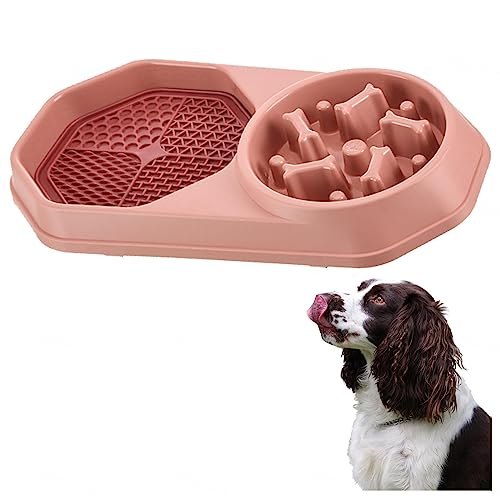 Anti Schling Napf, Anti Schling Interaktiver Hundenapf Schleckmatte Hund,für Linderung von Hundeangst Slow Feeder Hund, Für Kleine, Mittelgroße Und Große Rassen,A-Pink von Alacritua