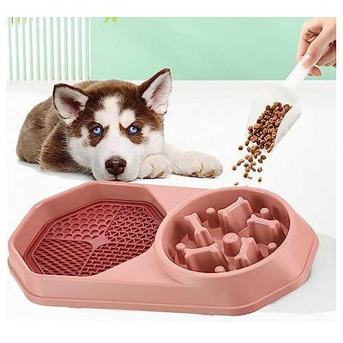 Antischlingnapf Hunde, Labyrinth Interaktive Slow Feedernapf Schleckmatte Hund,für Linderung von Hundeangst Slow Feeder Hund, Für Kleine, Mittelgroße Und Große Rassen,A-Pink von Alacritua