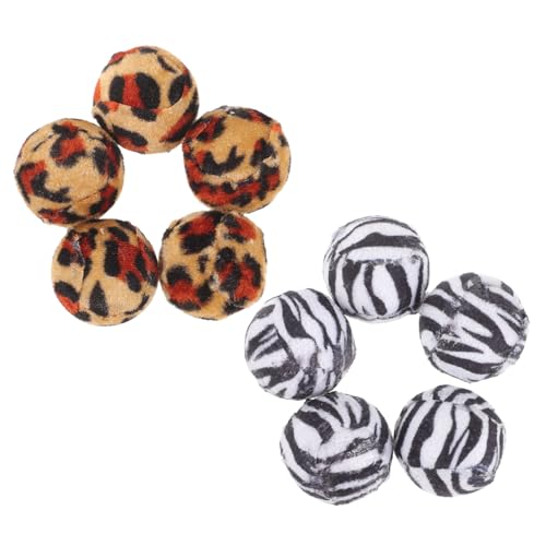 Alasum 10 Stück Teiliges Katzenspielzeug mit Leopardenmuster Interaktive Plüschbälle für Katzen und Kätzchen Langlebig und Sicher Fördert Spielerische Beschäftigung und von Alasum