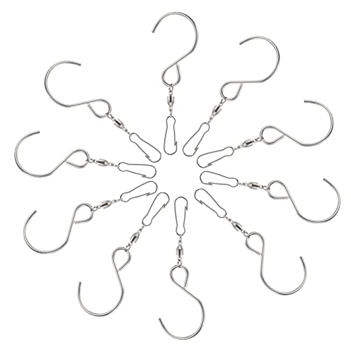 Alasum 10Stücke Teiliges Rotierende Haken Hängende Clips für Windspiele Garten Dekoration und Außenbereich Rostfreier Aufhänger Alasum 10Stücke Teiliges Rotierende Haken Hängende Clips für Windspiele Garten Dekoration und Außenbereich Rostfreier Aufhänger von Alasum
