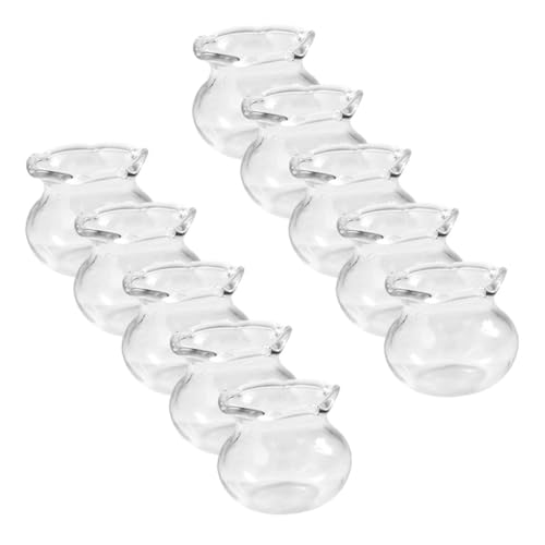 Alasum 10stücke Miniatur Glasfischbecken Für Tischdekoration Mikroszenen Zubehör Transparentes Mini Aquarium Für Haus Und Büro Für Garten Und Kreative Projekte von Alasum