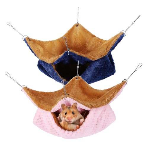 Alasum 2 Stück Hängematten Hamsterhängematten Frettchenhängematten Für Käfige Hängematten Für Kleine Haustiere Hamsterhängematten Rattenbetten Für Käfige Rattenhängematten von Alasum