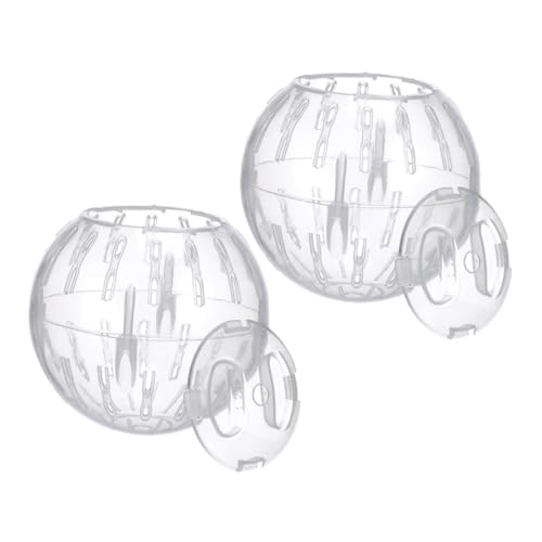 Alasum 2 Stück Hamster Laufkugel Transparent Ø Mini Kugelspielzeug für Zwerghamster und Kleine Nager Leicht Tragbar Aktivitäts und Fitnessspielzeug für Meerschweinchen und Ratten von Alasum