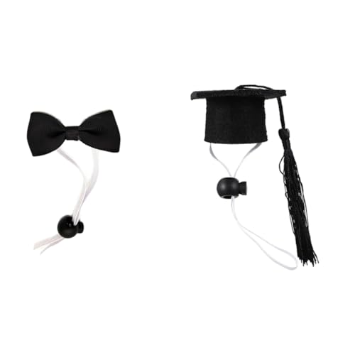 Alasum 2 Stück Haustier Abschlussmütze und Fliege Set Verstellbare Dekoration für Kleine für Hamster Meerschweinchen und Lustiges Kostüm für Partys und Fotoshootings Teiliges Set aus von Alasum