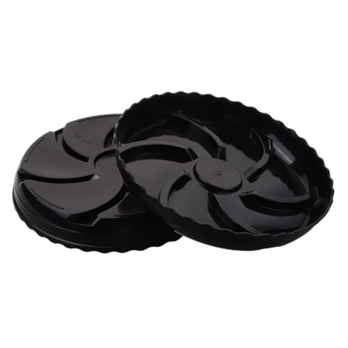 Alasum 2 Stück Runde Pflanzenuntersetzer, Robuste Kunststoff-pflanztabletts, Dicke Blumentopf-untertassen, Wasserauffangschale Für Pflanzgefäße Im Innen- Und Außenbereich, Schwarz von Alasum