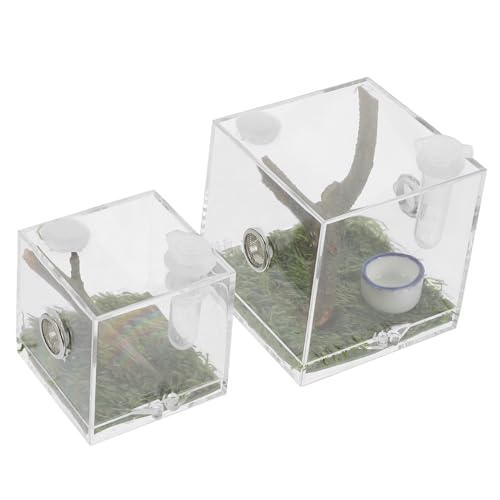 Alasum 2 Stück Teiliges Klares Acryl Terrarium für Springspinnen und Kleine Reptilien Robuste Futter Zuchtbox mit Belüftung Transparentes Insekten Spinnenterrarium für Beobachtung und Alasum 2 Stück Teiliges Klares Acryl Terrarium für Springspinnen und Kleine Reptilien Robuste Futter Zuchtbox mit Belüftung Transparentes Insekten Spinnenterrarium für Beobachtung und von Alasum