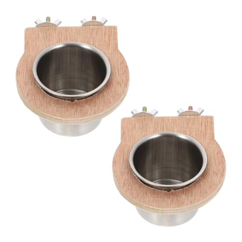 Alasum 2 Stück Vogelnapf für Papageien Futter und Wasserschale mit Holzregal Praktische Futterstation für Nymphensittiche Wellensittiche und Alasum 2 Stück Vogelnapf für Papageien Futter und Wasserschale mit Holzregal Praktische Futterstation für Nymphensittiche Wellensittiche und von Alasum
