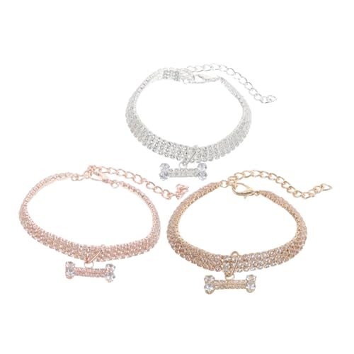 Alasum 3 Stück Teiliges Verstellbares Hunde und Katzenschmuck mit Funkelndem Knochenanhänger Leichtes Modisches Haustierhalsband für Kleine Hunde und Festliche Anlässe Wie Neujahr und Alasum 3 Stück Teiliges Verstellbares Hunde und Katzenschmuck mit Funkelndem Knochenanhänger Leichtes Modisches Haustierhalsband für Kleine Hunde und Festliche Anlässe Wie Neujahr und von Alasum