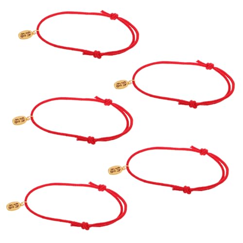 Alasum 5 Stücke Rot Seil Haustier Halskette Handgemachte Katze Und Hund Schmuck Einstellbar Gestrickte Haustier Kragen Kleine Hund Halskette Für Haustier Dekoration von Alasum
