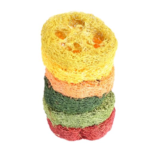 Alasum 6 Stück Teiliges Kauspielzeug für Haustiere Loofah Lotuswurzel-Form Große Sichere Zahnpflege Beißfestes für Hamster Kaninchen zur Zahnreinigung und Beschäftigung von Alasum