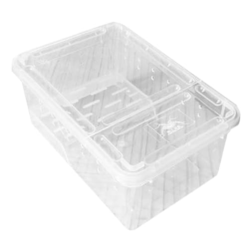 Alasum Amphibien -Haustier -Fütterungsbox Reptiliendekor Aquarium Schildkrötengehegebecken Wasser- Tank Becken und Aquarien für Wasserschildkröten Turtle Panzerzubehör Plastik Transparent von Alasum