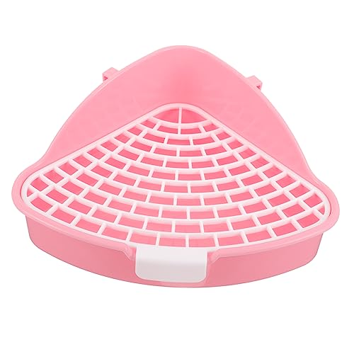 Alasum Eckiges Kleintier Wc Dreieck Katzentoilette Kaninchen Meerschweinchen Toilettentrainer mit Spritzschutz und Rutschfestem für Platzsparende Ecklösung von Alasum