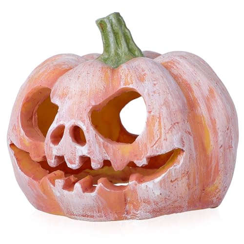 Alasum Fischhöhle Kürbisform Aquarium Versteck Halloween Deko Lebensecht Resin Fischversteck Garnelen Unterschlupf Aquarien Dekoration Vielseitig von Alasum