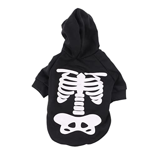 Alasum Halloween Hundekostüm mit Leuchtenden Skelett Motiven für Kleine und Mittelgroße Partys und Festivals Maschinenwaschbar und Geruchlos für Drinnen und Draußen von Alasum