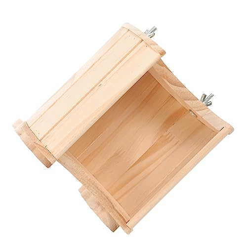 Alasum Hamster Holzhaus für Käfige Mondförmiges Versteck für Chinchillas und Kleine Nager Langlebig und Sicher Nest für Hamster und Meerschweinchen von Alasum