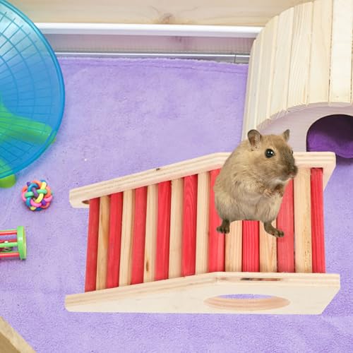 Alasum Hamster Versteck aus Holz Multifunktionales Kleintier Leiter Robust und Sicher für Hamster Chinchillas und Kleine Nager als Nest und Rückzugsort im Käfig von Alasum