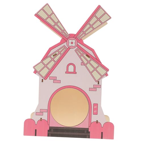 Alasum Hamsterhaus Holz Windmühle Kleintier Holzhaus Innenbereich Robustes Versteck für Zwerghamster und Hamster Kleintierzubehör Käfig Zubehör Rosa Alasum Hamsterhaus Holz Windmühle Kleintier Holzhaus Innenbereich Robustes Versteck für Zwerghamster und Hamster Kleintierzubehör Käfig Zubehör Rosa von Alasum