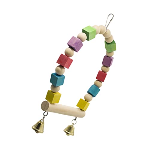Alasum Holzspielzeug Papageien Schaukel mit Metallhaken Vogelspielzeug zum Aufhängen Robuster für Papageien und Kleine Vögel mit Mini Glocke Geeignet für Käfig und Garten Alasum Holzspielzeug Papageien Schaukel mit Metallhaken Vogelspielzeug zum Aufhängen Robuster für Papageien und Kleine Vögel mit Mini Glocke Geeignet für Käfig und Garten von Alasum