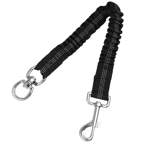 Alasum Hundeleinenverlängerung – Reflektierende Bungee-Hundeleine Strapazierfähig Zum Klettern Joggen Wandern (Schwarz) von Alasum